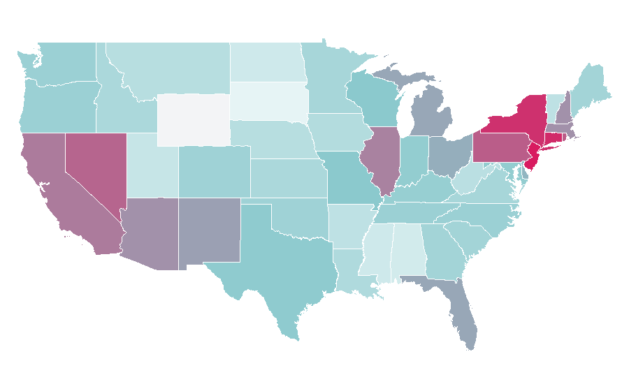 Affinity by region — Robert De Niro, United States