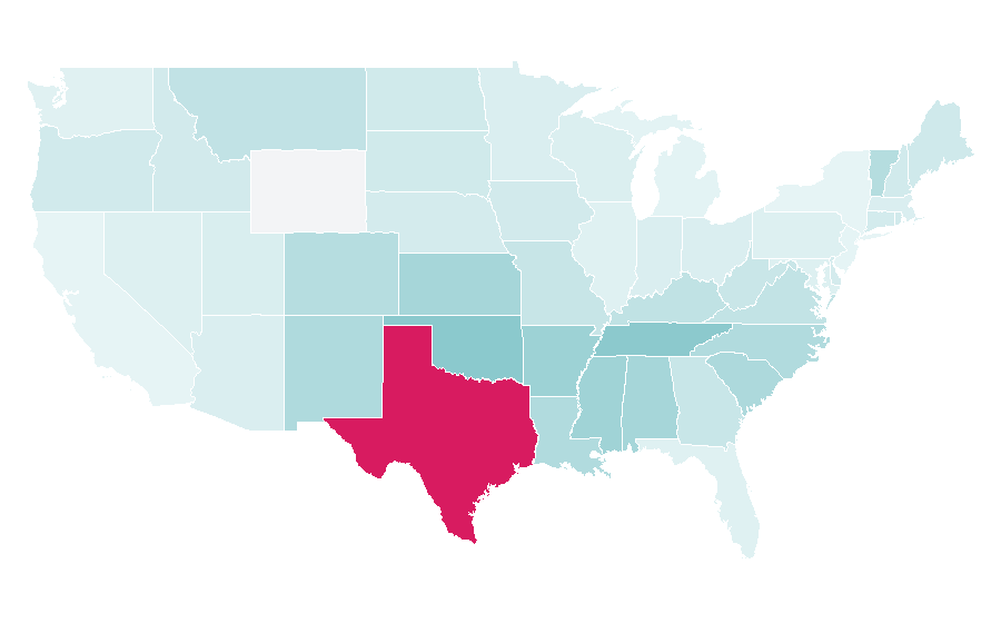 Affinity by region — Robert Earl Keen, United States