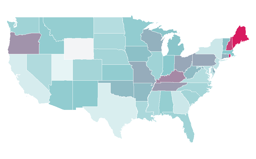 Affinity by region — Robert Palmer (singer), United States