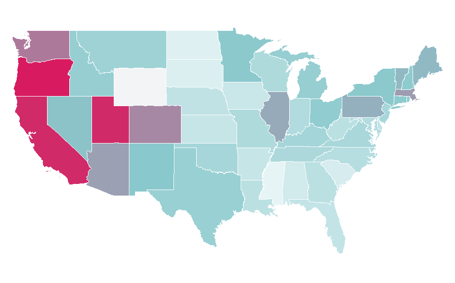 Affinity by region — Robert Smith (musician), United States