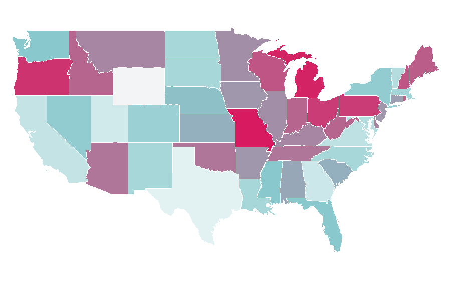 Affinity by region — Robert Wagner, United States
