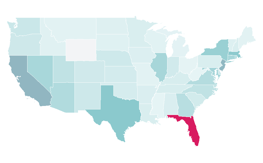 Affinity by region — Roberto Carlos (singer), United States