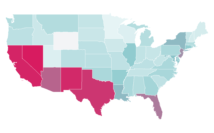 Affinity by region — Roberto Durán, United States