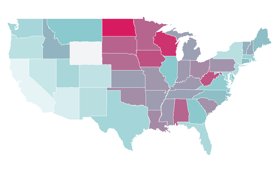 Affinity by region — Robotic lawn mower, United States