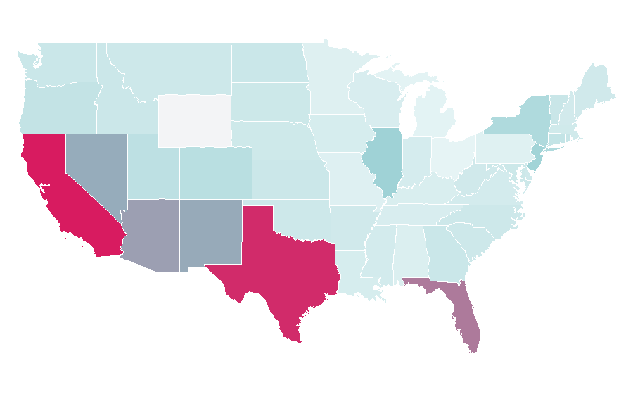 Affinity by region — Rocío Dúrcal, United States