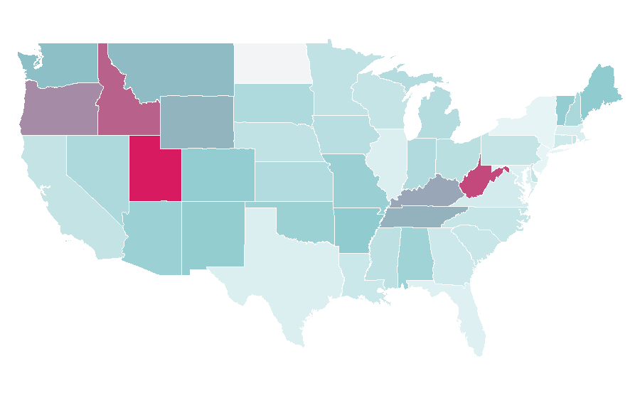 Affinity by region — Rock crawling, United States