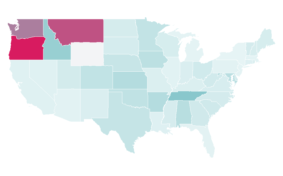 Affinity by region — Rock Creek (Potomac River), United States