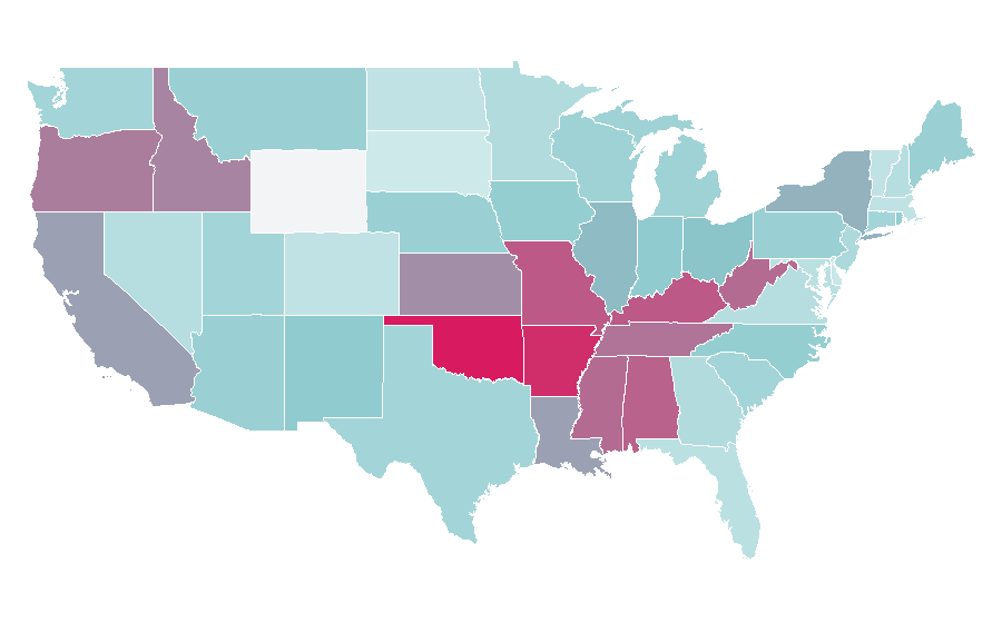 Affinity by region — Rock Hudson, United States