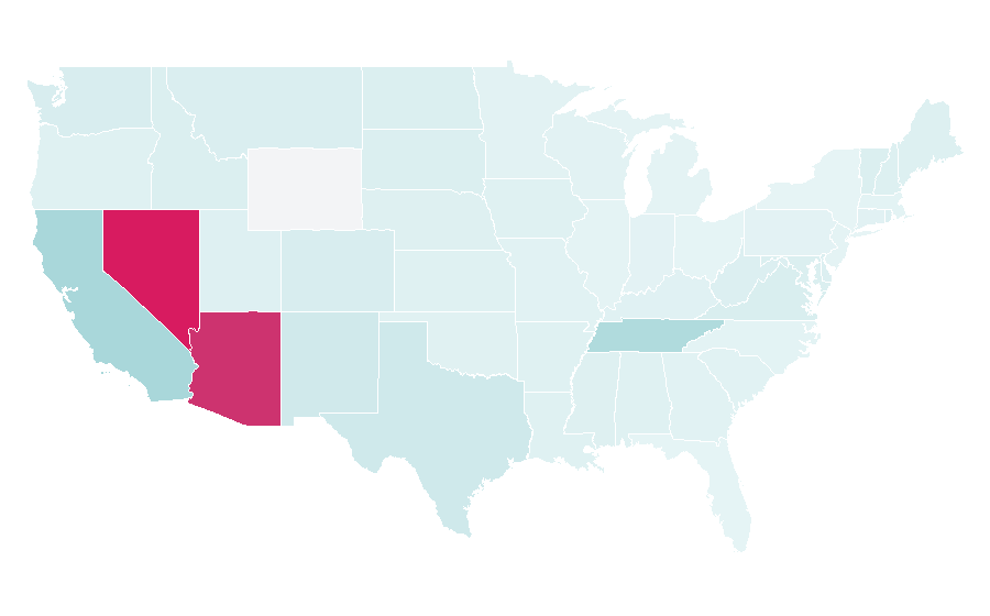 Affinity by region — Rock 'n' Roll Marathon Series, United States