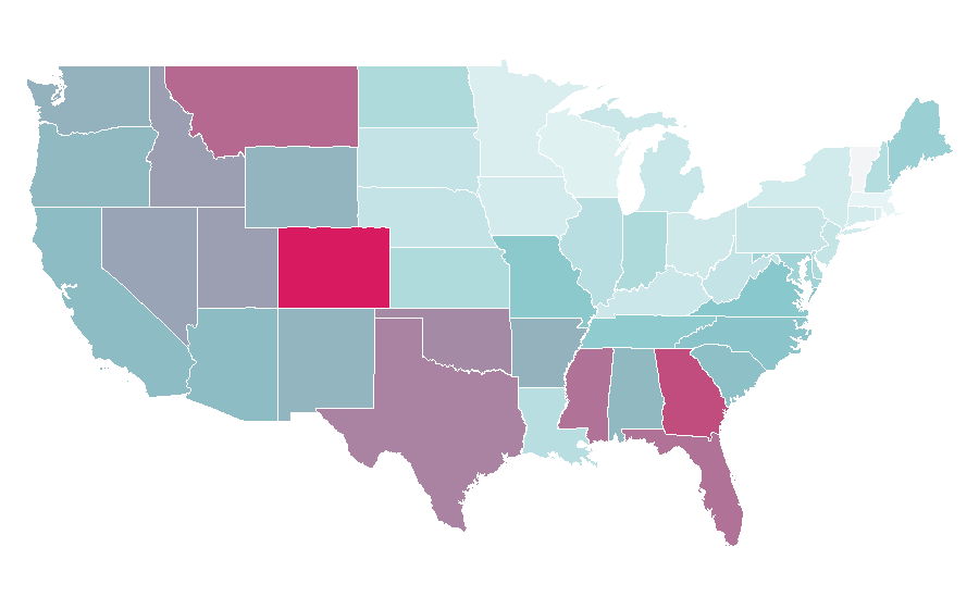 Affinity by region — Rocket Lawyer, United States
