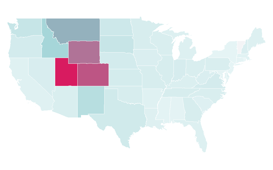 Affinité par région — Rocky Mountains, États-Unis