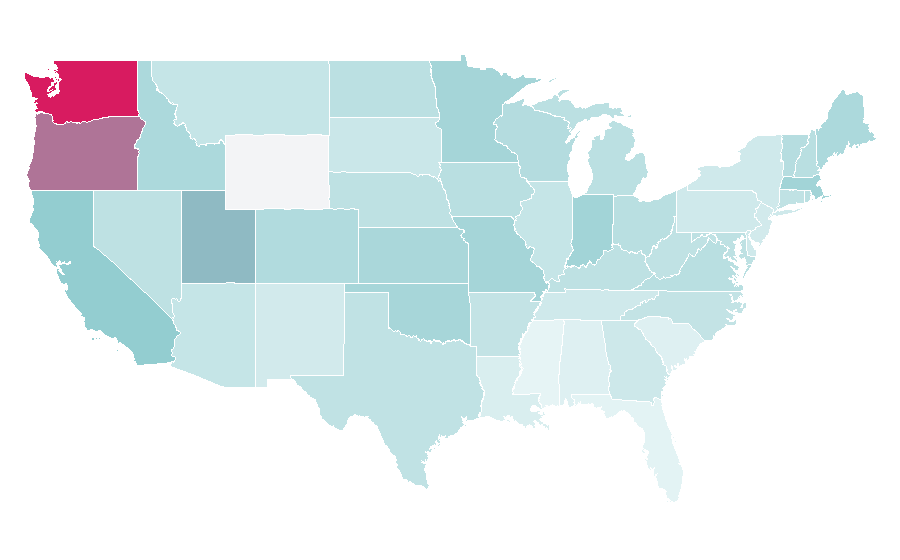 Affinity by region — Roguelike, United States