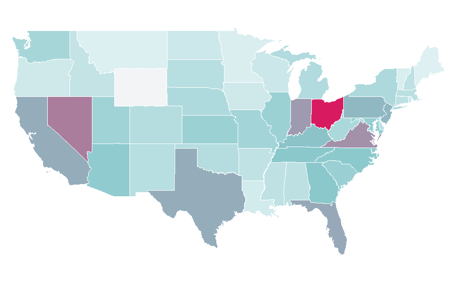Affinity by region — Roller coaster, United States