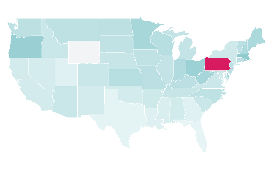 Affinity by region — Rolling Rock, United States