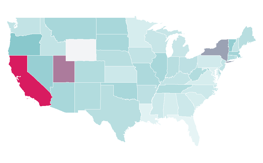 Affinity by region — Rolling Stone Magazin, United States