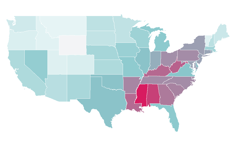 Affinity by region — Roman Reigns, United States