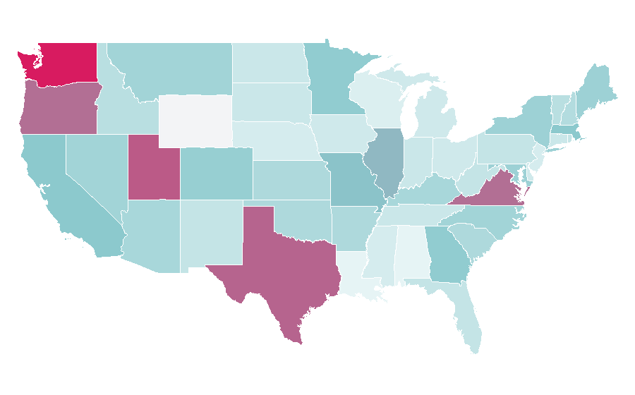 Affinity by region — Romanian language, United States