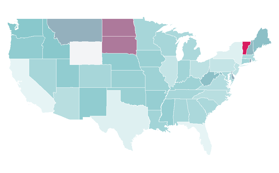 Affinité par région — Romantic fantasy, États-Unis