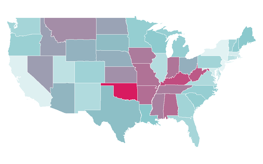 Affinity by region — Ron White, United States