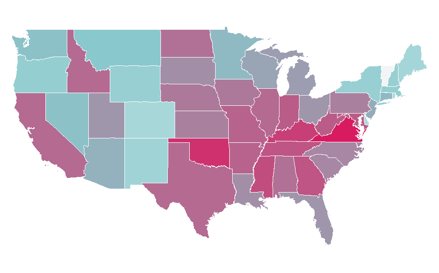Affinity by region — Ronald Reagan, United States