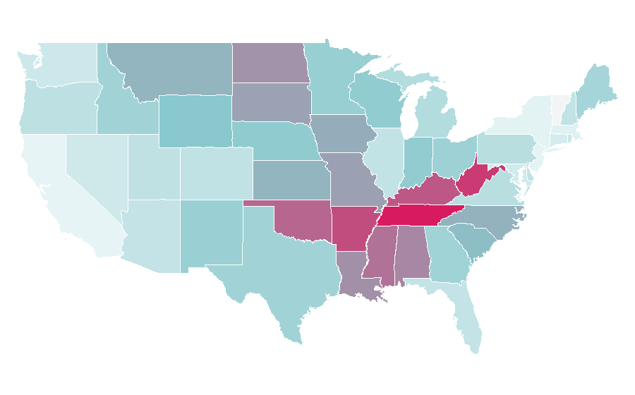 Affinity by region — Ronnie Milsap, United States