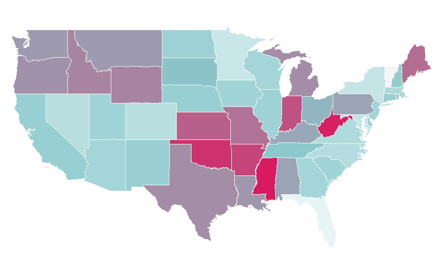 Affinity by region — Roof shingle, United States