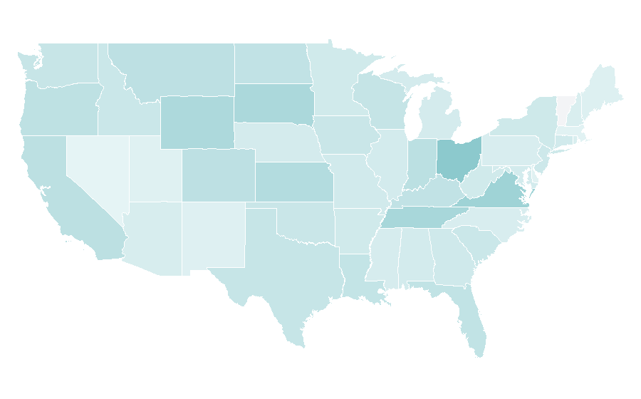 Affinity by region — Roofing Contractor, United States
