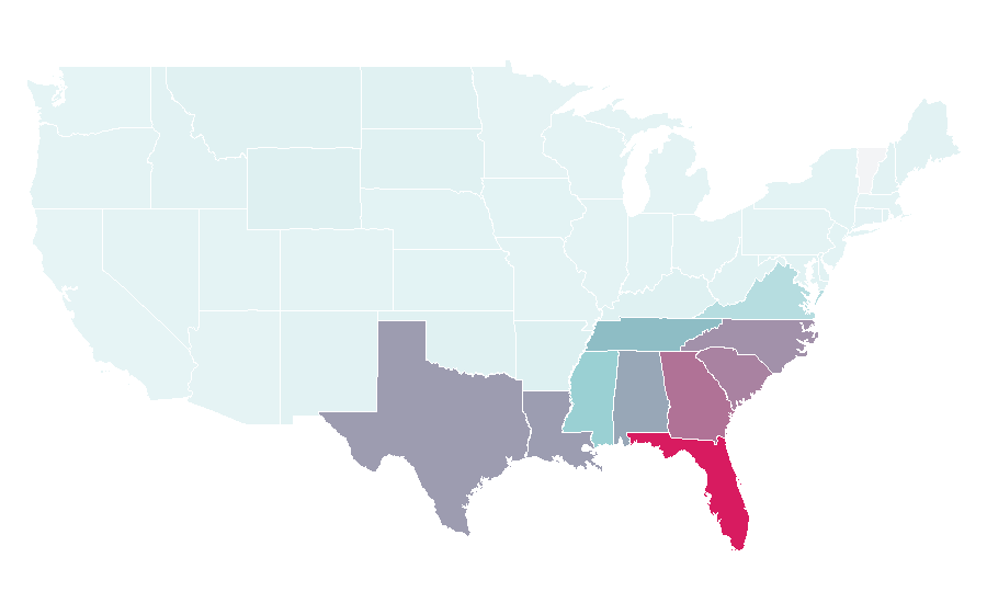 Affinity by region — Rooms To Go, United States