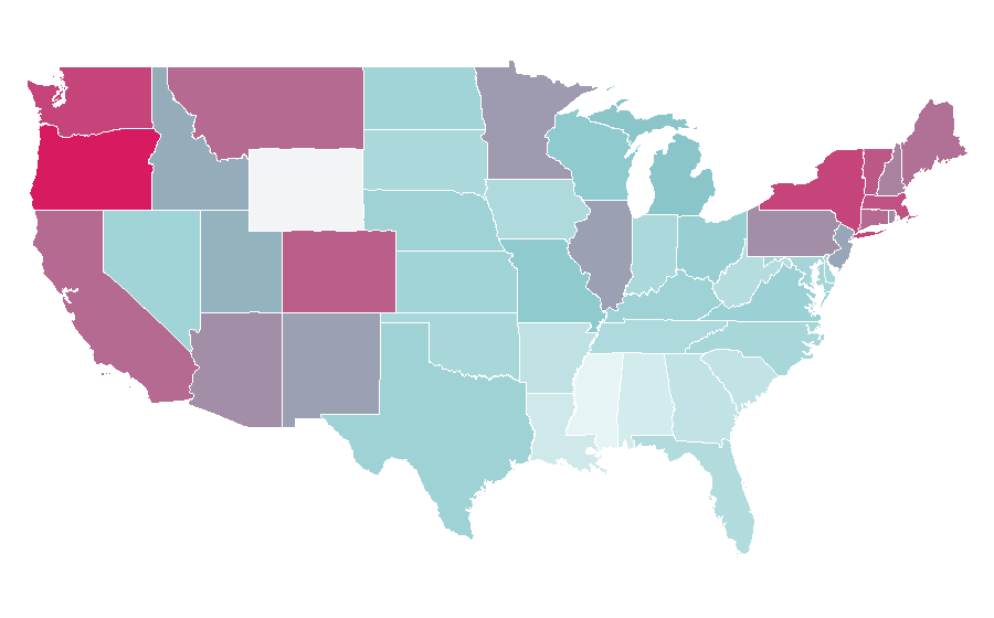 Affinity by region — Rooney Mara, United States