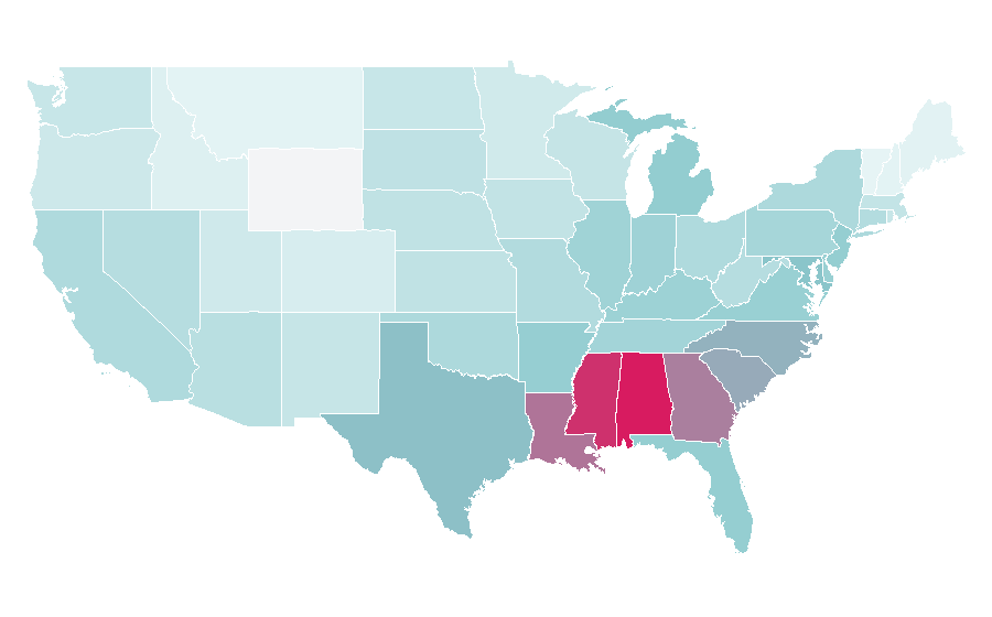 Affinity by region — Rosa Parks, United States