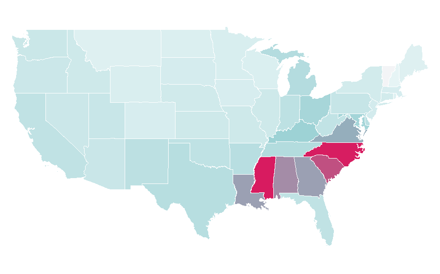 Affinity by region — Rose, United States