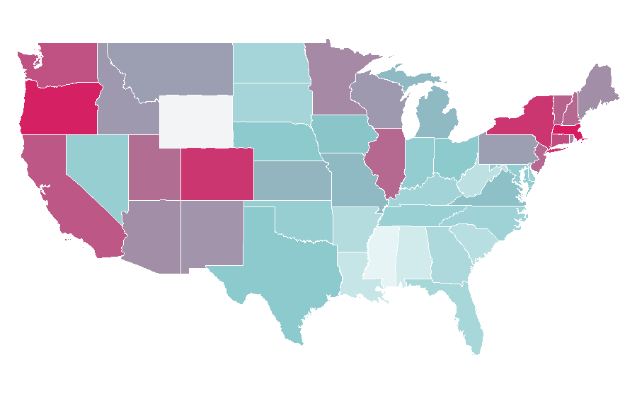 Affinity by region — Rose Byrne, United States