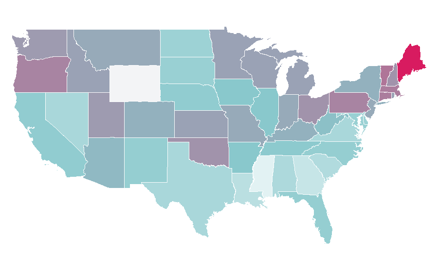 Affinity by region — Rosie O'Donnell, United States