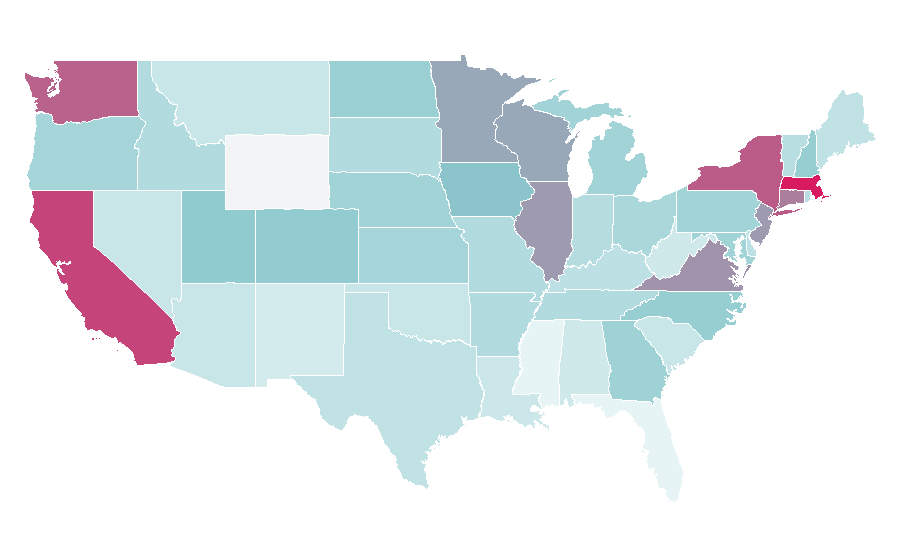 Affinity by region — Roth 401(k), United States