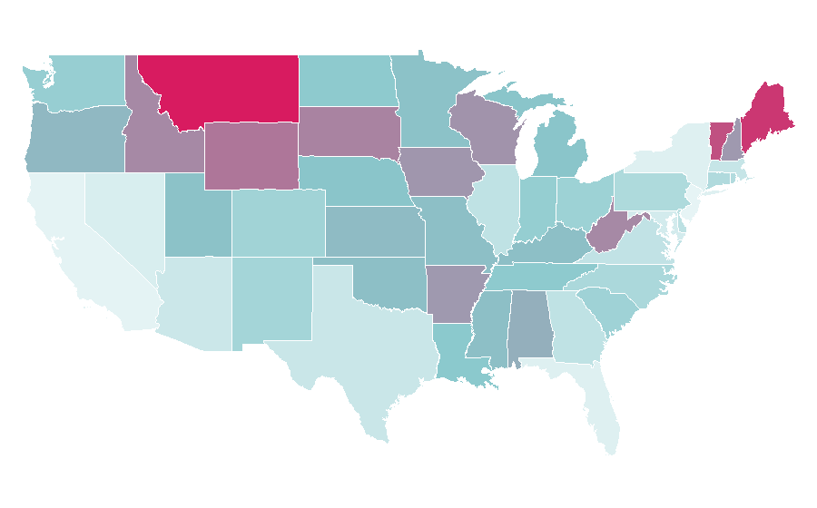 Affinity by region — Router table (woodworking), United States