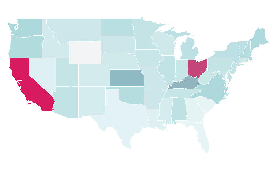 Affinity by region — Royal Shakespeare Company, United States