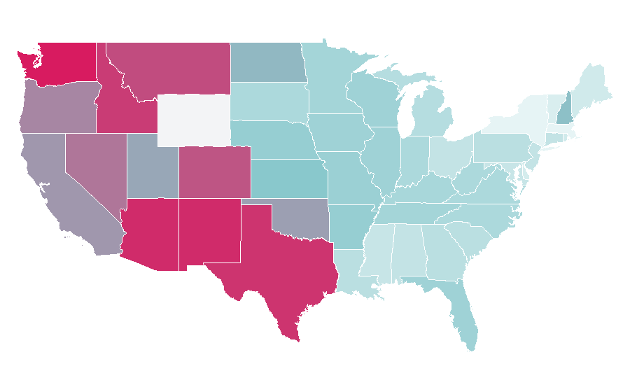 Affinity by region — Ruby O. Fee, United States