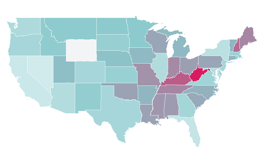 Affinity by region — Rudolph the Red-Nosed Reindeer, United States
