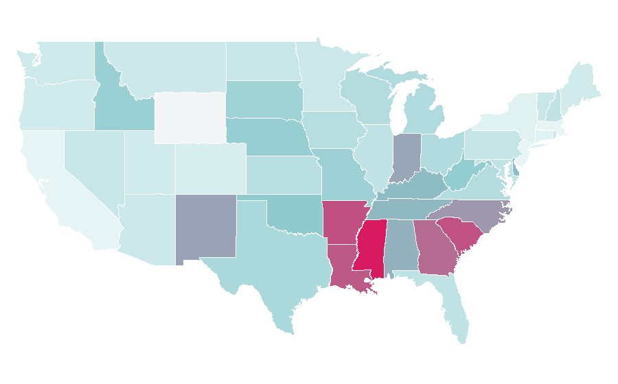 Affinity by region — Rue21, United States