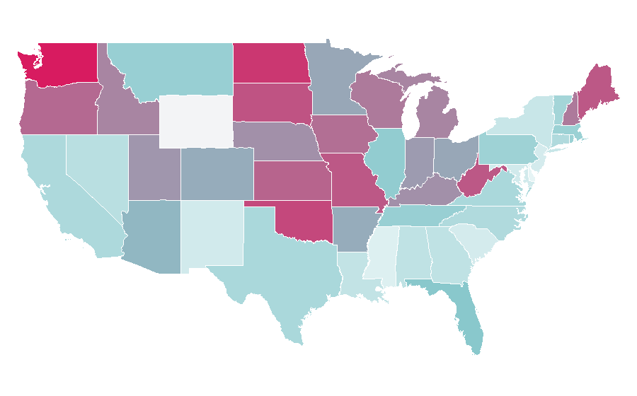 Affinity by region — RuneScape, United States