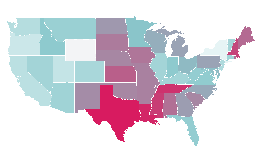 Affinity by region — Running back, United States