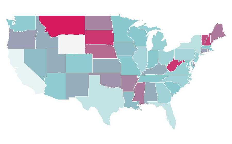 Affinity by region — Rural tourism, United States