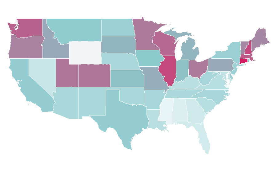 Affinity by region — Rush (band), United States