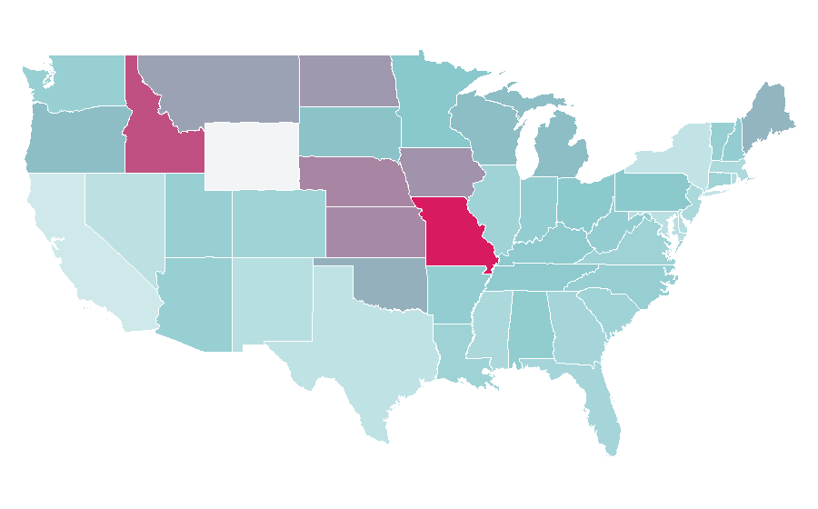 Affinity by region — Rush Limbaugh, United States