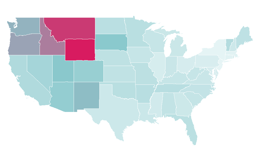 Affinité par région — RV Camping, États-Unis