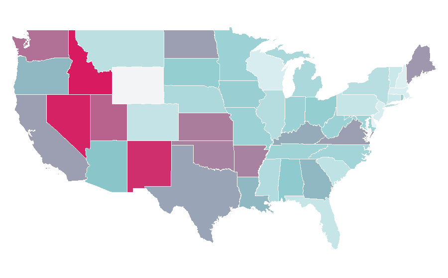 Affinity by region — RWBY, United States