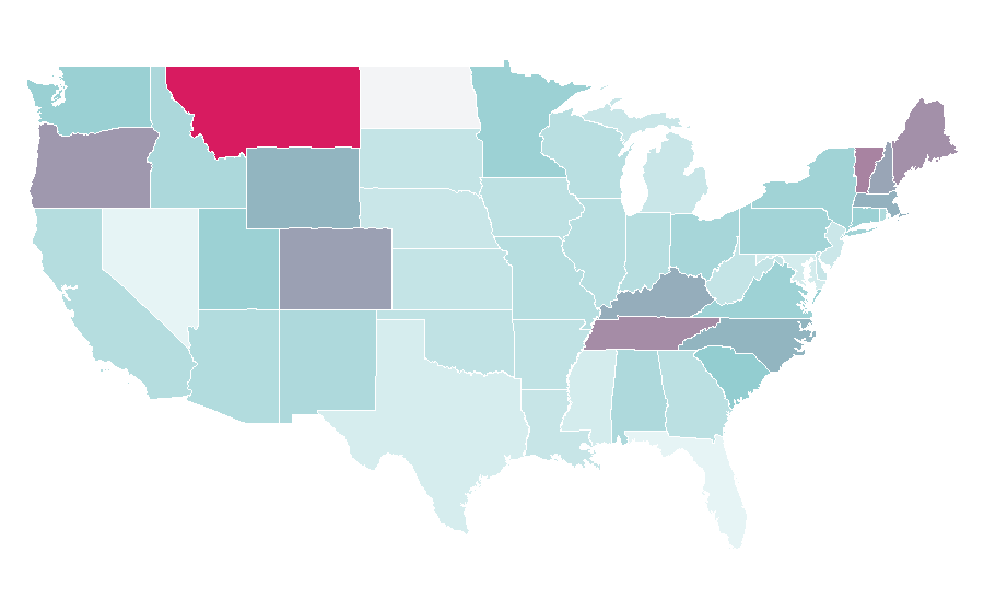 Affinity by region — Ryan Adams, United States