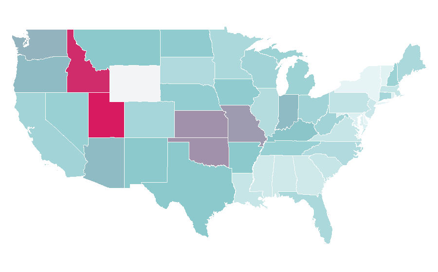 Affinité par région — Ryan Reynolds, États-Unis