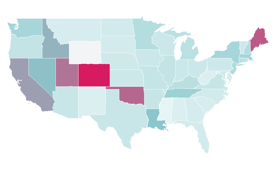 Affinity by region — Ryan Tedder, United States
