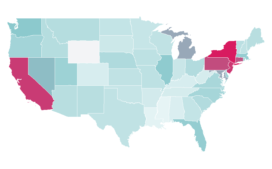 Affinity by region — Rye bread, United States